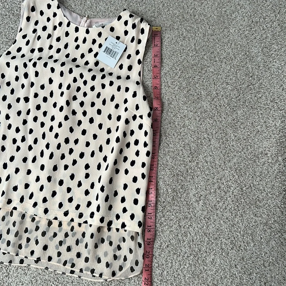 NWT Kate Spade Leopard Dot Layered Tank, XS